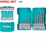 TOTAL Drill Bits HSS M2 15pcs TACSDL51502