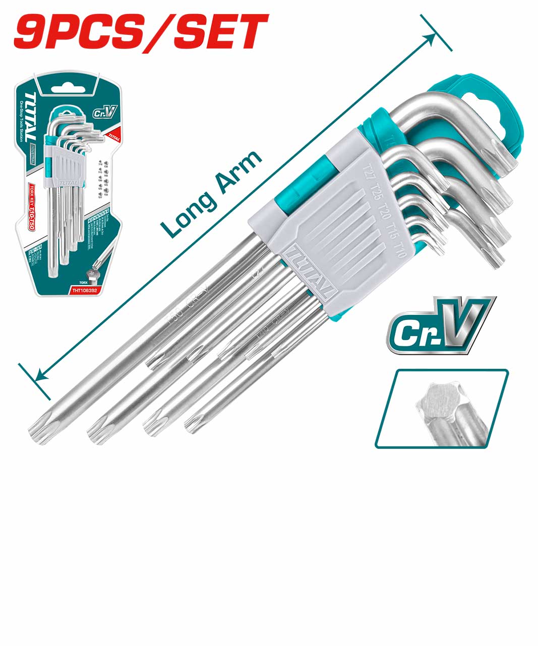 TOTAL Keys Torx IND 9pcs THT106392