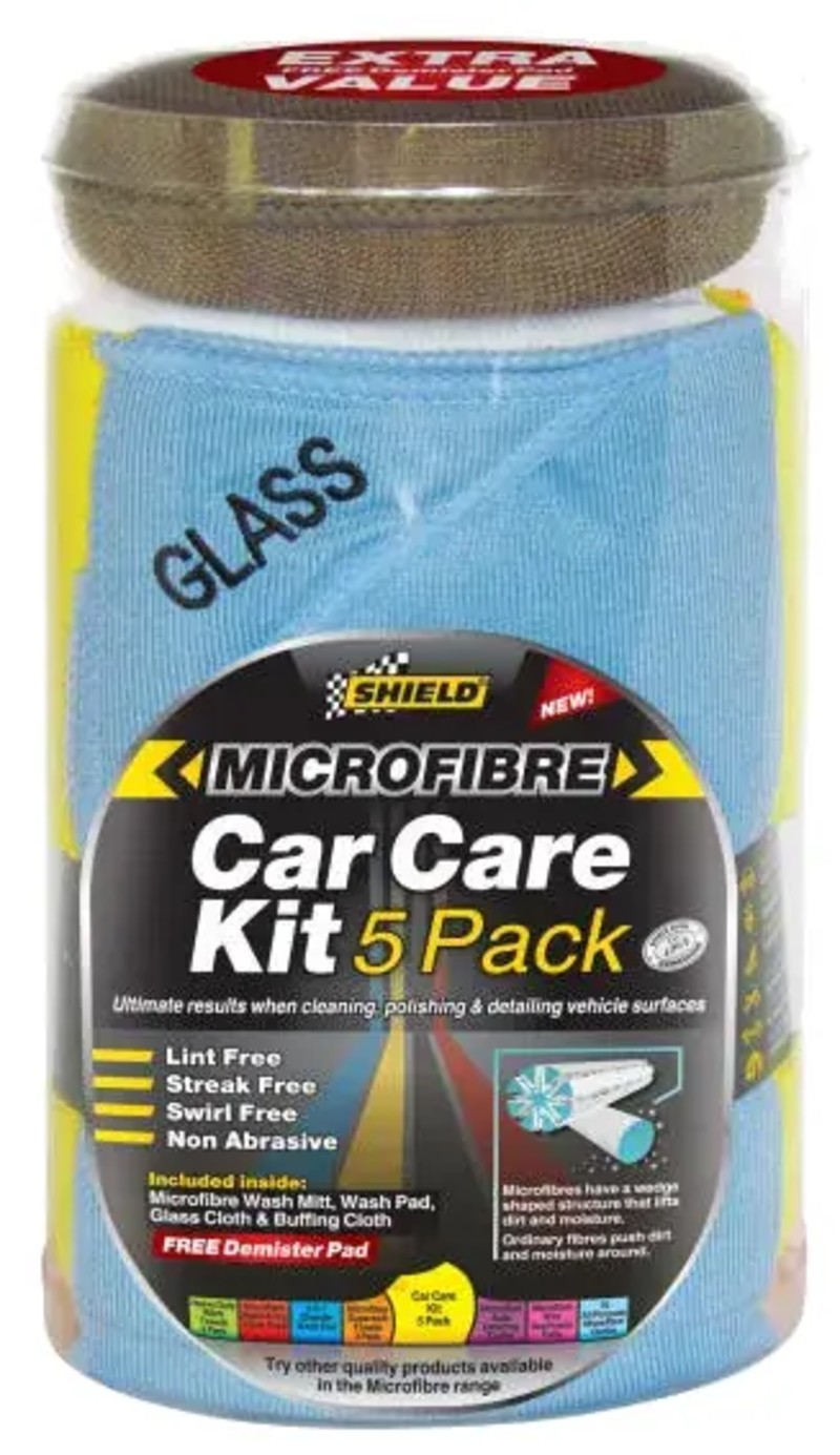 Shield Microfibre Car Care Kit 5 Pack