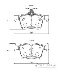 Safeline D4089S Rear Brake Pads VW Golf 7