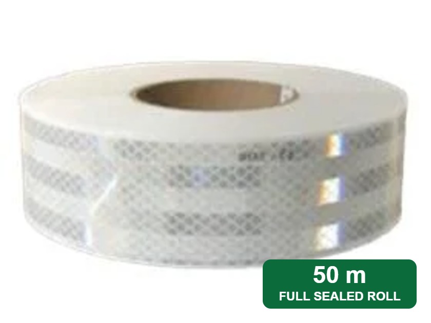 3M 983-10 white reflective conspicuity tape, full sealed 50 m roll