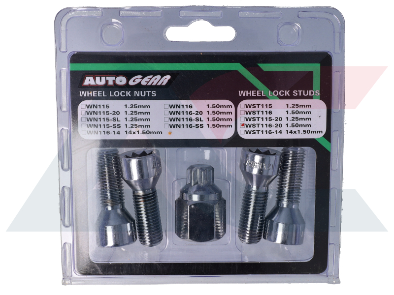 Autogear Locking Wheel Stud Set M12x1.50 Type 20 | WST116-20