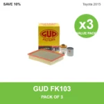 GUD FK103 filter kit 3 pack for Toyota 2015