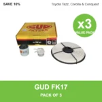 GUD FK17 filter kit 3 pack for Toyota Tazz, Corolla & Conquest