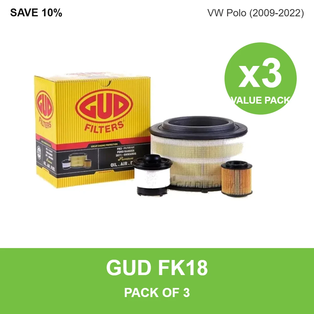 GUD FK18 filter kit 3 pack for VW Polo (2009-2022)