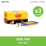 GUD FK6 filter kit 3 pack for Toyota Etios 1.5 Petrol