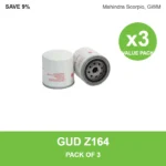 GUD Z164 oil filter 3 pack for Mahindra Scorpio, GWM