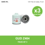 GUD Z404 oil filter 3 pack for VW Polo & Caddy 79-22