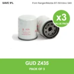 GUD Z435 oil filter 3 pack for Ford Ranger/Mazda BT-50/Volvo S40