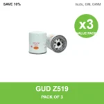 GUD Z519 oil filter 3 pack for Isuzu, GM, GWM