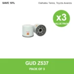 GUD Z537 oil filter 3 pack for Daihatsu Terios, Toyota Avanza