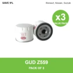 GUD Z559 oil filter 3 pack for Renault, Nissan, Suzuki
