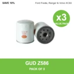 GUD Z586 oil filter 3 pack for Ford Fiesta, Ranger & Volvo XC60