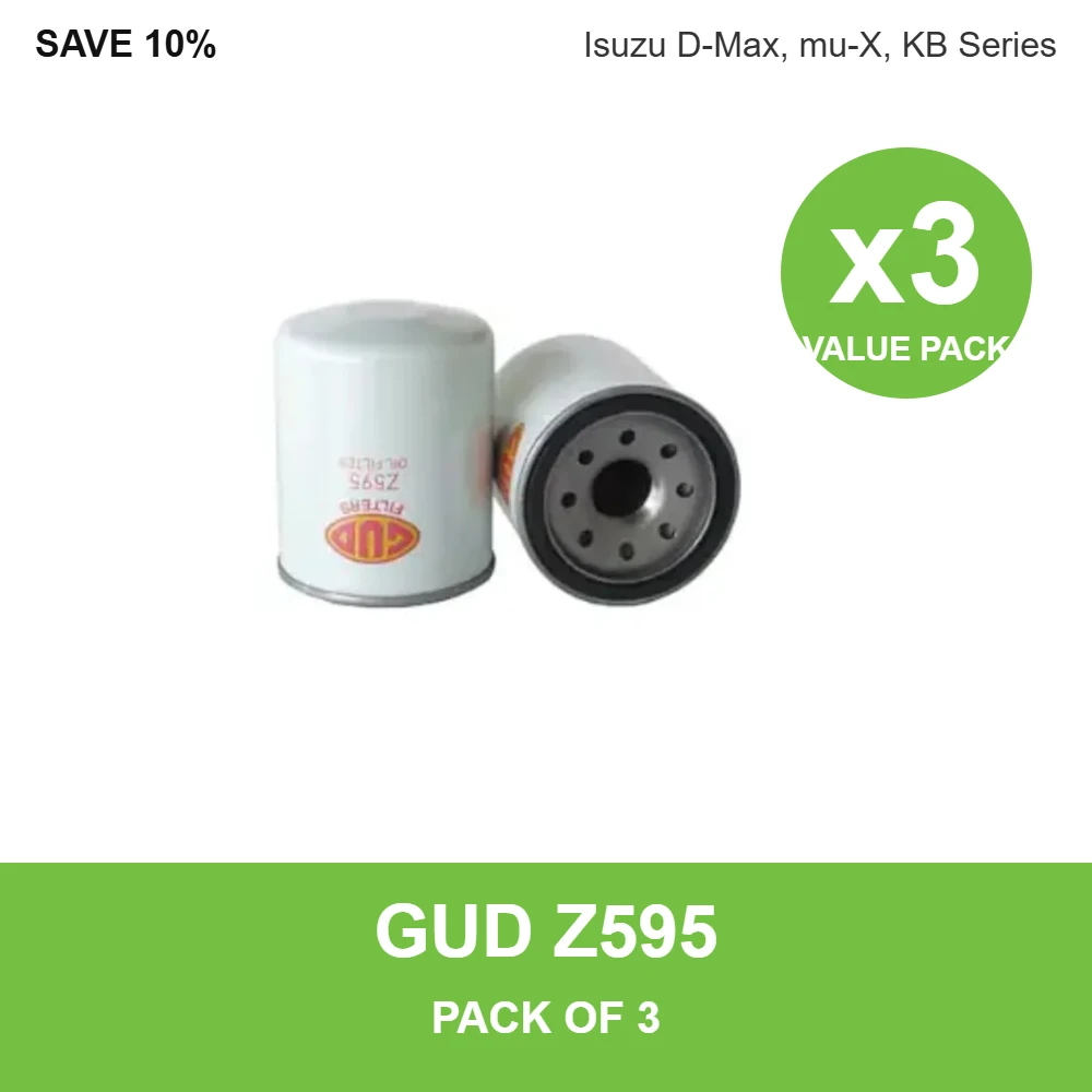 GUD Z595 oil filter 3 pack for Isuzu D-Max, mu-X, KB Series