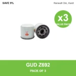 GUD Z692 oil filter 3 pack for Renault Clio, Kwid