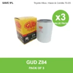 GUD Z84 oil filter 3 pack for Toyota Hilux, Hiace & Corolla 70-05