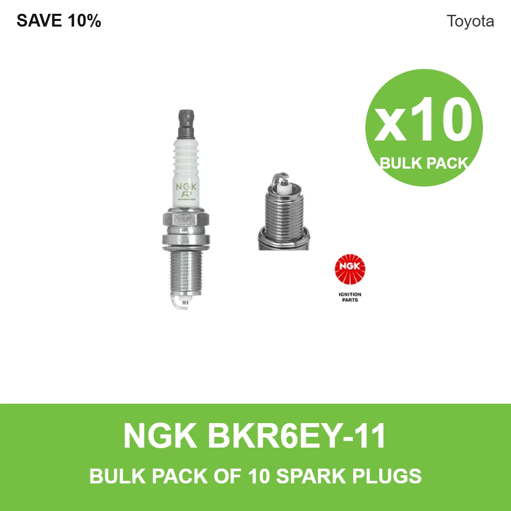 NGK BKR6EY-11 spark plug bulk pack of 10 for Toyota