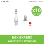NGK BKR8EIX spark plug bulk pack of 10 for Performance & Turbo