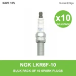 NGK LKR6F-10 spark plug bulk pack of 10 for Suzuki Ertiga