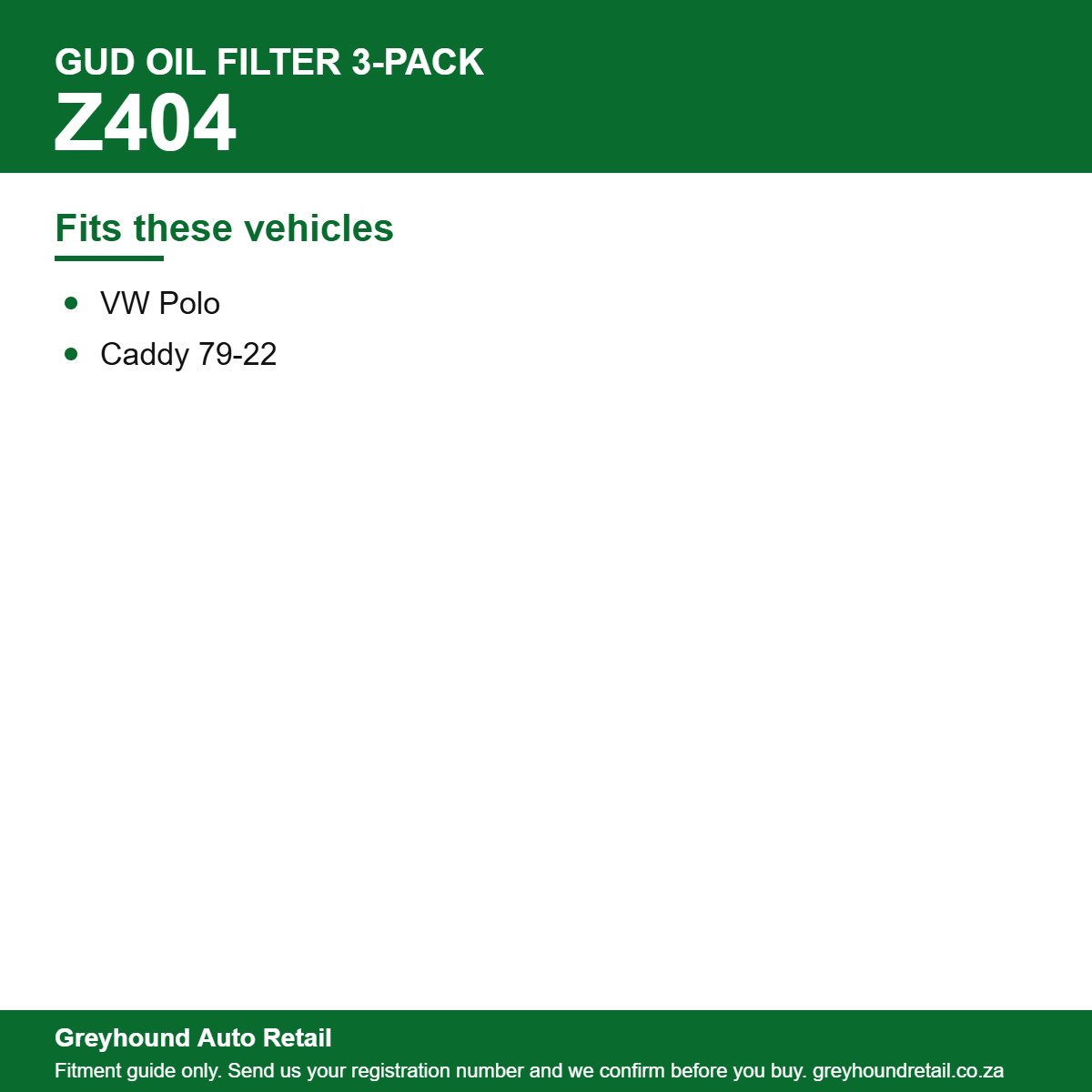 GUD Z404 Oil Filter 3-Pack vehicle fitment list